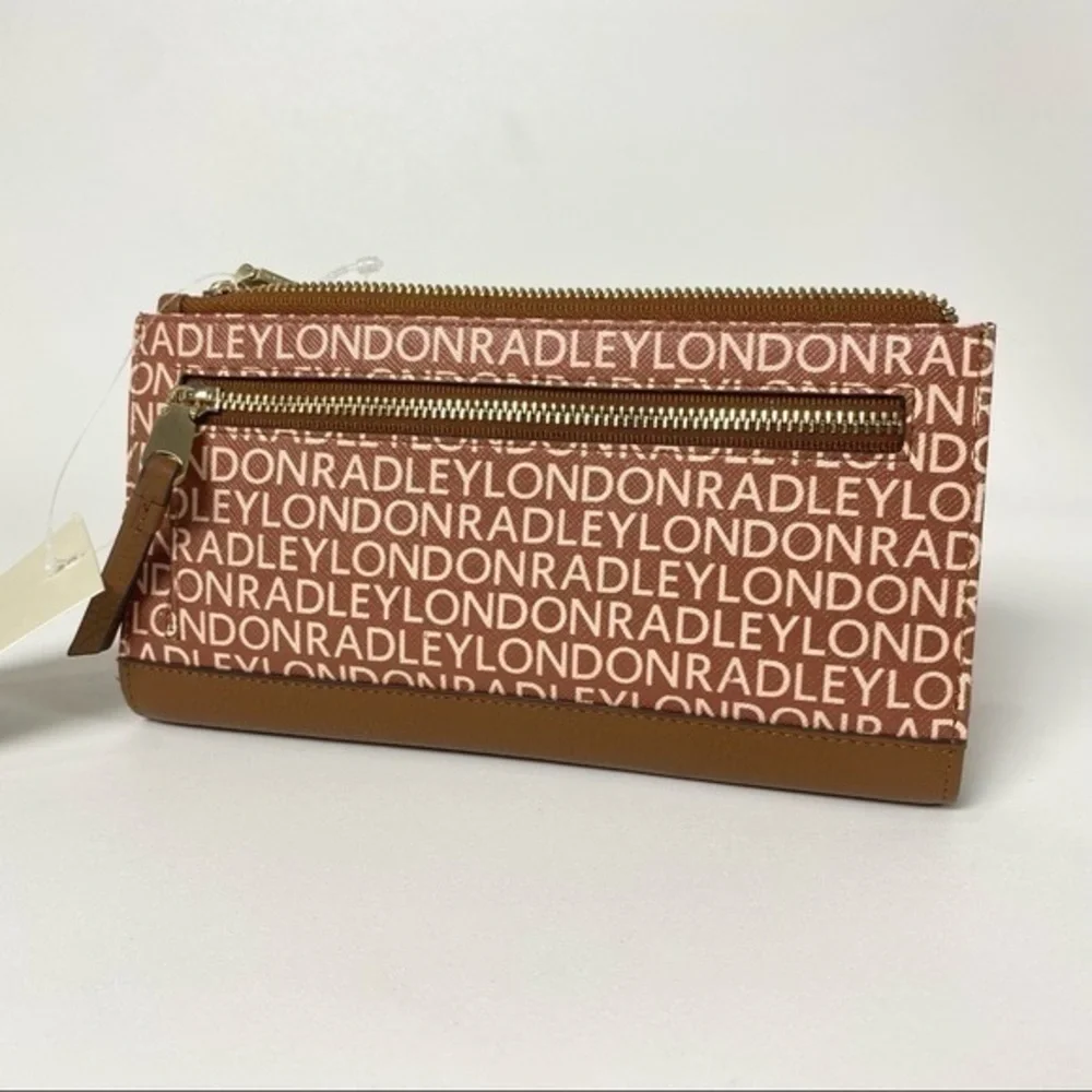 Radley London Bifold Leather Wallet Signature Lettering Print in Brown